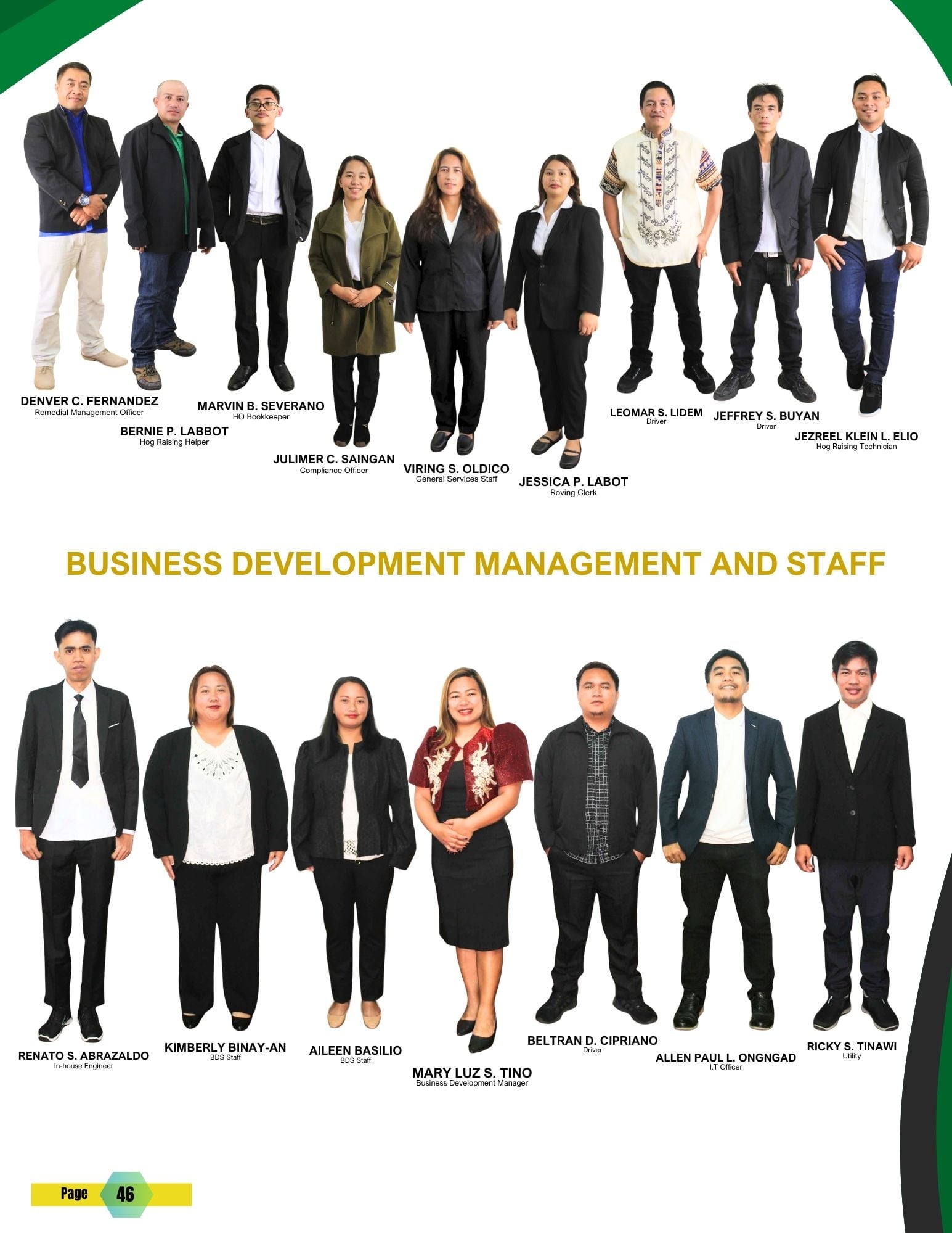 Business Development Management and Staff